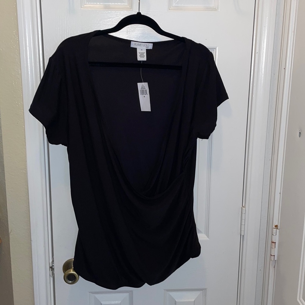 Planet Gold faux wrap blouse